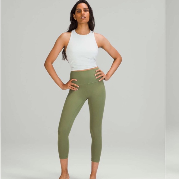 Lululemon Align high rise crop 23” 8 used green twill - Picture 1 of 10